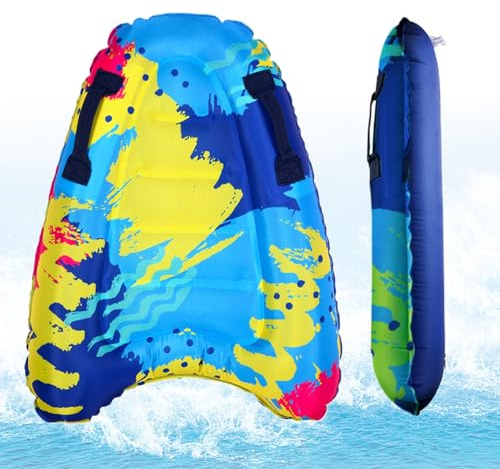 Hperu Body Boards für Strandkinder, aufblasbare Body Boards mit 2 Griffen Graffiti Faltbares Strandbodyboard Leichtes tragbares Sommerschwimmen schwimmendes Surfbrett