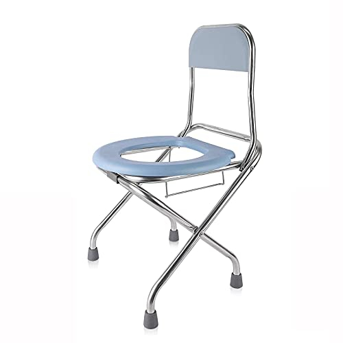YIHANSS Klappbarer Toilettenstuhl mit Bezug, Duschstühle für Senioren, höhenverstellbarer Toilettenstuhl, robuste Badezimmertoilette, Leichter Camping-Toilettensitz, perfekt für Ausflüge und Camping