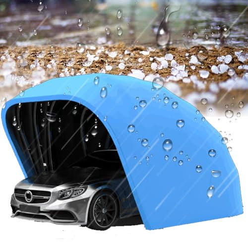 Garage Mobile per Posto Auto Coperto Portatile, Tenda per Auto Pieghevole per Carichi Pesanti, Tenda per Posto Auto Coperto Semiautomatica, Capannone per Parcheggio,6.4 * 2.8 * 2.65M