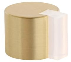 EVI Herrajes | Türstopper Boden Kleben | Ø24 x 20 mm | Messing, Weißer Gummi| Sehr gute Haftung | I-19324BLMT