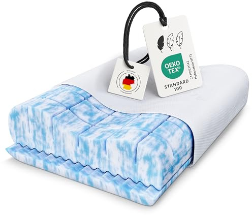 OnlyDreams - Ergonomisches Gelschaum Nackenstützkissen | Höhenverstellbar + Härte wählbar | Aloe Vera Bezug | Kopfkissen für Rücken-, Bauch- und Seitenschläfer - Oeko-TEX (Premium - Gelschaum)