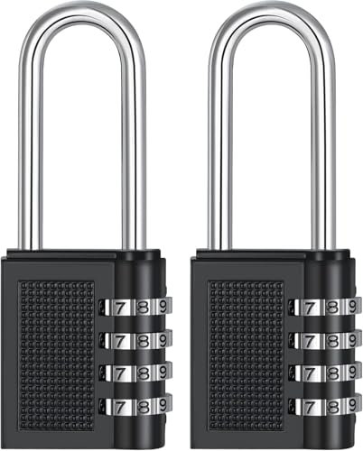 OBD Combination Locks 4 Digit Code Padlock Heavy Duty Metal Padlock Weatherproof for Gym Locker School Locker Gate Outdoor Shed & Garage (2)