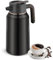 Voency 2Litre Stainless Steel Thermal Carafe Jugs, Coffee Carafe with Lid, Double Walled Vacuum Insulated Coffee Pot with Press Button Top,36Hrs Heat&Cold Retention Thermal Jug Keep Hot & Cold