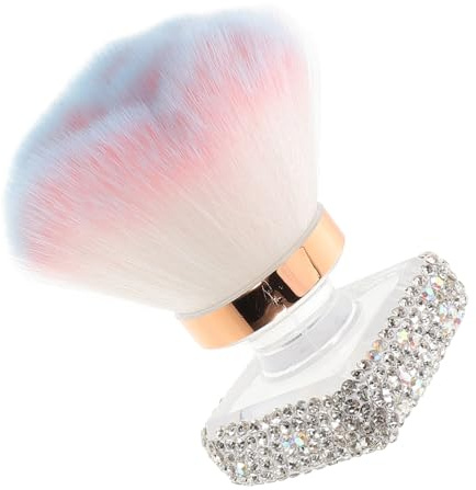 HAMPPLIES Soft Nail Dust Brush for Nail Art and Makeup Care Multipurpose Mushroom Head with Transparent Aroma Round Design Even Application Blush and Powder Cleaner Tool for Manicure