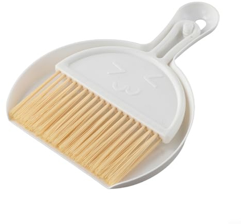 Ensemble brosse de nettoyage de bureau et pelle à poussière pour tables, claviers, grilles d'aération de voiture, nettoyage au micro-ondes avec trou de suspension, balayeuse compacte en plastique