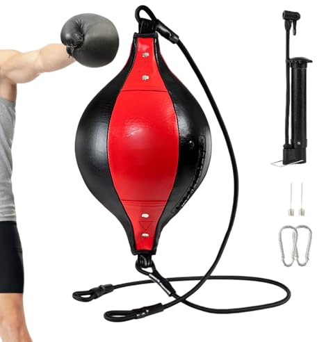 Double End Bag Boxning | Bärbar slagboll - elastisk PU-läder dubbel slagsväska för koordination fitness gym kärnträning