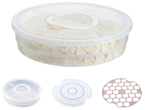 Lawnrden Récipient de Stockage des Aliments avec Couvercle et poignée, récipient de Stockage tranches Pizza réutilisable à 2 Compartiments, Porte-Tarte Rond, restes Pizza pour gâteaux Alimentaires, c