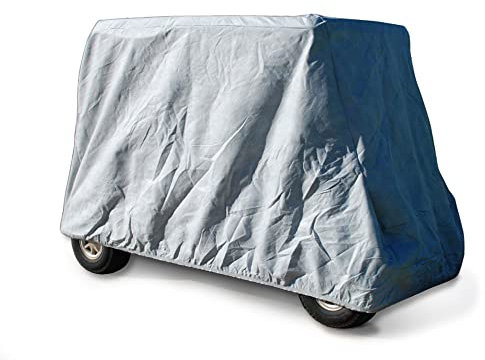 CarsCover HD Waterproof Golf Cart Cover 4 Passenger 5 Layer Storage Covers for Yamaha, Club Car, EZ Go (Fit up to 115 inch Long)