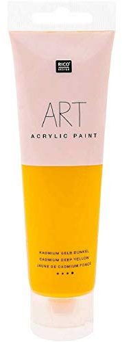 Rico Design 100 ml Art Künstlerfarbe Acrylfarbe Acrylic Paint Farbe (Kadmium Gelb dunkel)