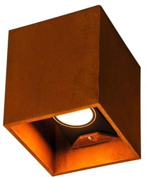SLV Väggbygglampa RUSTY UP/DOWN WL/belysning för väggar, vägar, ingångar, LED-spotlights utomhus, bygglampa utomhus, trädgårdslampa, IP65 14,0 W 548 lm rost 1004650 vägglampa fyrkantig
