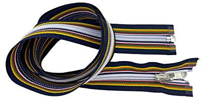 TOMASELLI MERCERIA Cerniera Multicolor Zip Lampo Spirale 1 Cursore Reversibile Acciaio Sganciabile Lunga 80 Cm