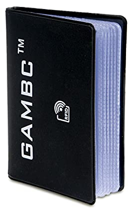 Porta carte di credito Uomo Schermato Rfid - GAMBC® - Porta tessere Uomo -Antitaccheggio - Proteggi Carte di Credito Bancomat Contactless - Portafoglio rfid in Plastica Semirigida - Fino a 8 Carte