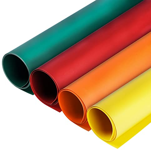 Selens PVC Hintergrund 100x150cm 4 Pcs Hintergründe Orange Rot Gelb Grün wasserdichte Background für Fotografie Foto Food Lebensmittel Kosmetik Produkt Studio Video Backdrop