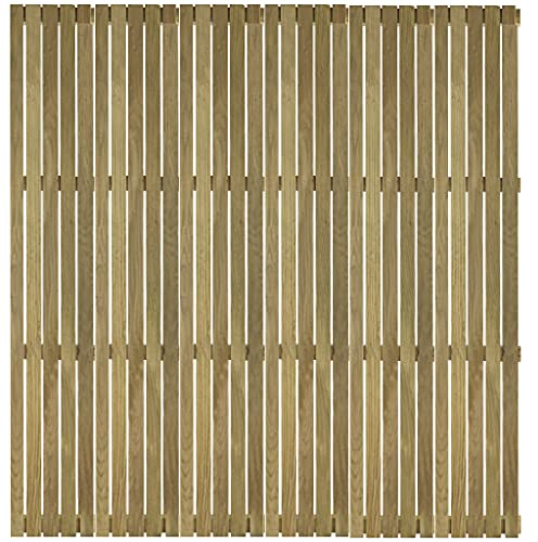 Pressure Treated Modern Slatted Fence Panel Vertical - Various Sizes (2100mm x 1200mm)