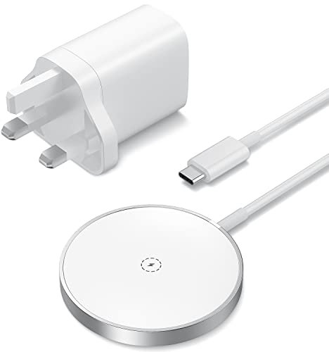 Wireless Charger, Lychico Magnetic Wireless Charger Pad Built in 15W USB C Charger and 1.5M (5 ft) USB-C cable for iPhone 13/13 Pro/13 mini/13 Pro Max/12/12 Pro/12 mini/12 Pro Max