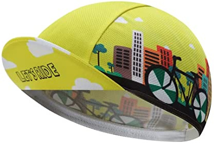 BikingBros Rolig cykelmössa för män och kvinnor cykelhatt hjälmfoder unisex polyester cykelmössa en storlek, Fuu-Gul, one size
