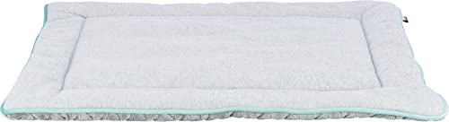 TRIXIE weiches und gemütliches Hundebett JUNIOR LIEGEMATTE, ECKIG, 70 × 50 cm, HELLGRAU/Mint für Welpen - 38249
