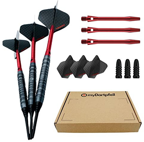Dartpfeile mit Kunststoffspitze für elektronische Dartscheibe | Profi Soft-Darts 18g/20g/22g mit Plastik Spitze | Dart-Set mit Schäften und Darts Flights | Soft Dartpfeile und Darts Zubehör (18g)