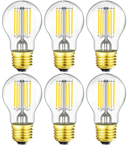 Leools Dimmable A15 led Bulb 8W Equal 75 watt Vintage LED Edison Bulb Neutral White 4000K AC120V 900LM E26 LED Bulb for Ceiling Fan,Wall sconces,Fridge,Desk lamp,Refrigerator Light Bulb,Pack of 6.
