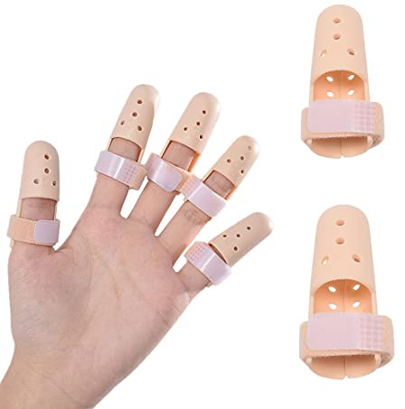 PLABBDPL Stecche per le Dita, 2 Pezzi Stecca per Dito Regolabile, Tutore Dito a Scatto, Stecca Fissa Riabilitazione Dita, Per Allevia il Dolore, Tendinite, Artrite, Slogato, Rotto, 2 dimensioni