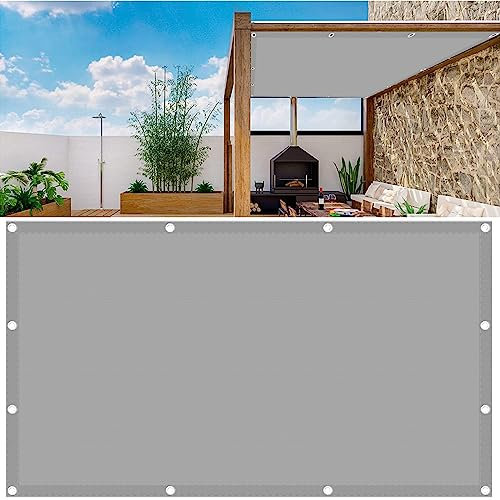 Vela Ombreggiante 5 x 5.5 m Protezione UV 98%, 185GSM Densità Telo Ombreggiante Quadrato con Corde da 1.5m per Giardino, Terrazza, Patio, Esterno, Grigio Chiaro
