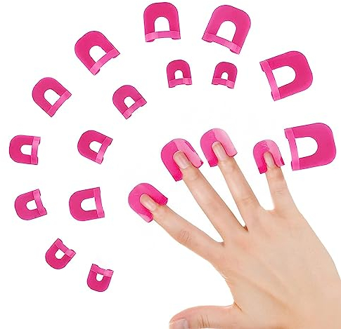 WeddHuis 26pcs Nagellack Schablone,Wiederverwendbar Nägel Edge Hautbarriere Kit,10 Größen Nail Art Lackschutz Spitzenschutz,Nagelkunst Grundlegendes Werkzeugzubehör(Rose Rot)