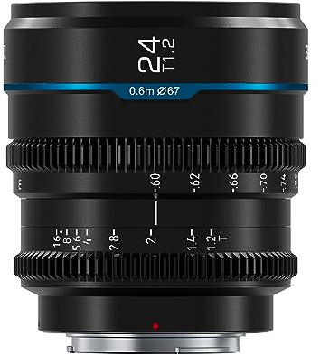 SIRUI Night Walker 24mm Cine-Objektiv mit Manuellem Fokus, T1.2-Objektiv mit großer Blende und S35 Frame Prime Lens für RF-Mount Kameras, für RED Komodo, R7, R10, C70, R50 (MS24R-B, Schwarz)