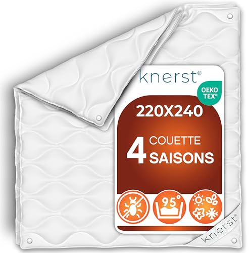KNERST 4 Jahreszeiten Bettdecke 240x220, Ganzjahresdecke, Made in EU | Sommerdecke und Übergangsdecke kombinierbar, Ganzjahresdecke, Steppdecke, waschbar, allergikergeeignet, OEKO-TEX