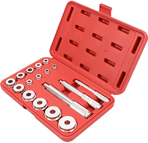 Kit de herramientas para cojinetes de carrera, para cojinetes de rueda, 17 piezas métricas para uso industrial, kit de prensa de rodamientos de rueda, herramienta de extracción de montaje