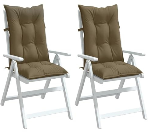 vidaXL Hochlehner-Auflagen 2 STK. Melange Taupe 120x50x7 cm Stoff