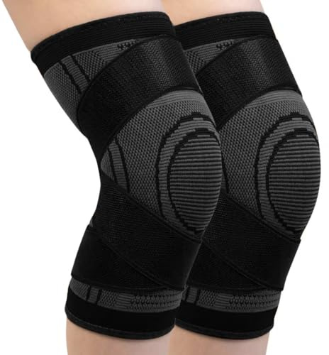 PRO VAL Rodillera deportiva para hombre/mujer, rodillera deportiva, banda de compresión, soporte para artritis, dolor en las articulaciones, lesiones de ligamentos de rótula y menisco (negro, XL)