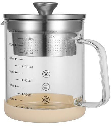 HOLIDYOYO Separatore Di Grasso Da Cucina Con Filtro Fine e Base Contenitore Per Usato Con Misuratore Filtrazione e Conservazione Facile