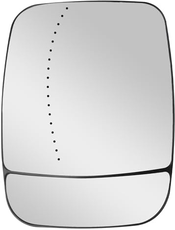 Hoypeyfiy 95517331 Front Left Driver Side Wing Door Mirror Glass Heated with Backing Plate, Exterior Side Wind Mirror Glass, Replacement for Renault Trafic 2014-2020 Replacement for Vauxhall (Left)