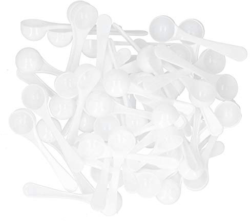 50 Cucharas Medidoras de Plástico de 5 Ml, Cuchara Medidora de Fertilizante en Polvo Medicinal, Cuchara Medidora de Plástico para Jardinería, Herramienta de Medición con