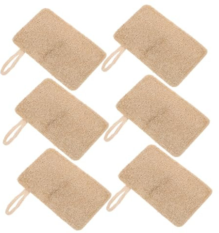 TOBBOMEY 6stücke Loofah Schwämme Handliche Reinigungsschwämme Aus Natürlicher Luffa Doppelseitig Atmungsaktiv Für Geschirr Und Küchenbedarf Und Platzsparend