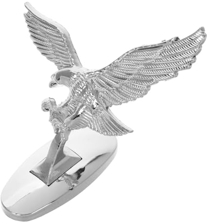 DRESSOOS Adorno para Capó De Coche, Logo De Águila 3D, Cubierta De Coche, Insignia De Águila Cromada, Accesorios para, Calcomanía para Capó Delantero, Accesorios Delanteros para