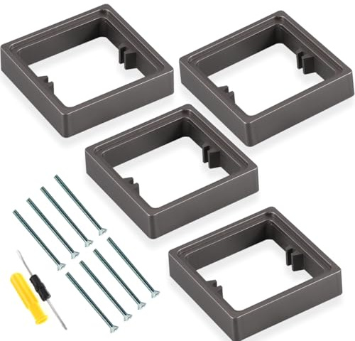 Acmerota Single Socket Spacer 0.78IN/20MM Depth Electrical Light Switch Surround Grey Square Spacer Frame 1Gang Spacers for Back Box Increase Height, Pack of 4
