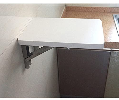 Tavolo Pieghevole A Parete in Legno Tavolo da Pranzo da Cucina Tavolo da Lavoro per Ufficio a Casa Scrivania per Computer Portatile, Tavoli per Apprendimento con Scaffale in Legno Ribaltabile a