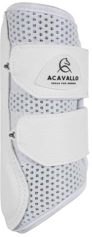 Acavallo Vordergamaschen aus perforiertem Neopren mit doppeltem Klettverschluss, Größe:S, Farbe:White