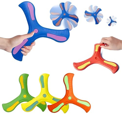 GXGM 5 Stück Bumerang für Kinder,Boomerang,Dreiflügelig,Wurfspiel Outdoor,EVA Frisbee Soft,Sicher in der Anwendung,Outdoor Spielzeug,Geschenke für Kinder 6 7 8 Erwachsene Anfänger