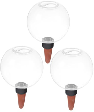 Garneck 3pezzi Ampolle Irrigazione per Piante da 500 Ml in PVC e Ceramica Metodo di Gocciolamento per Risparmio Idrico per Giardino e Esterno