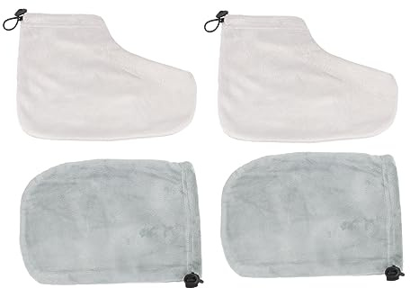OFFIGAM Paraffintherapie Zubehör Handschuh Und Fußabdeckungs Satz Aus Wärmeisolierender Baumwolle 2 Paar Für Spa Und Heimanwendung