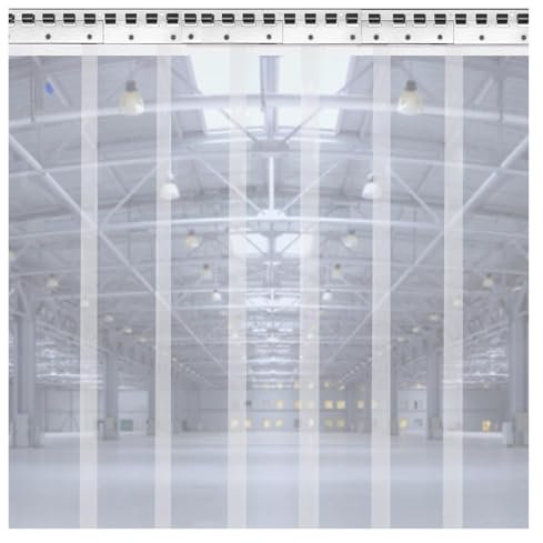 Qulamrdk Transparent PVC Streifenvorhänge, Lamellen Aus Vinyl Clear Kit Geeignet für Lagerhäuser, Fabriken, Supermärkte, Effektiv Energie Einsparen(75x230cm/29.53x90.55in)