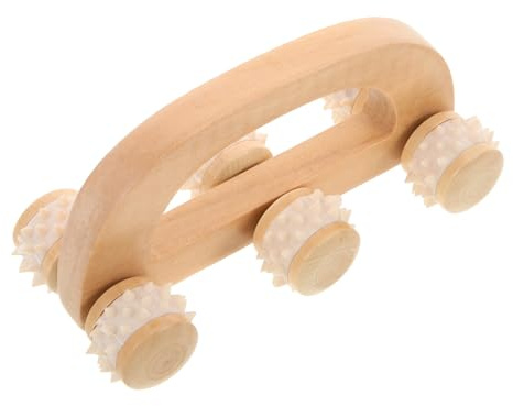 Mipcase Massaggiatore Per Le Mani in Legno 6 Ruote, Strumento Massaggiante Creativo Portatile, Effetto Rilassante Per Mani e Piedi, Per Uso Quotidiano e Benessere Muscolare