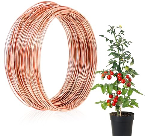 20M Kupferdraht 1.3mm Reiner Kupferkabel, Kupferdraht für Elektrokultur Gartenarbeit Gauge blanker Kupferdraht Copper Wire Blanker Kupferdraht Kupferkabel für Garten