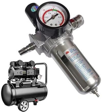 Lubricador de filtro del regulador de aire - Juego de separador neumático, herramienta de presión del compresor | Conjunto de mantenimiento industrial de trampas de agua, kit de repuesto resistente