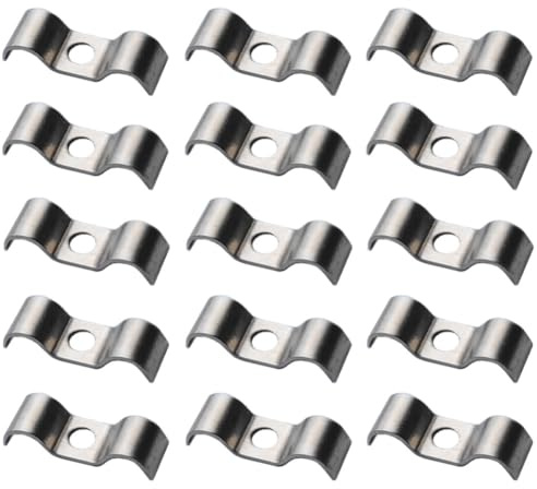 Doppia fascetta per tubi, 24 pezzi, 6 mm, morsetto monoforo, fascetta di fissaggio in metallo, fascetta di fissaggio per tubi
