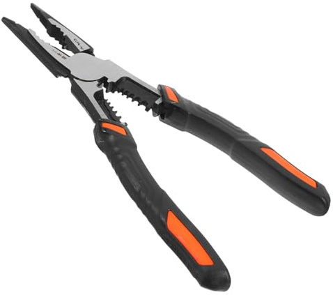 DIYEAH Pinza Punta Sottile in Acciaio Vanadio per Elettricisti con Impugnatura Ergonomica e Alta Serraggio per Spelatura Taglio e Crimpatura