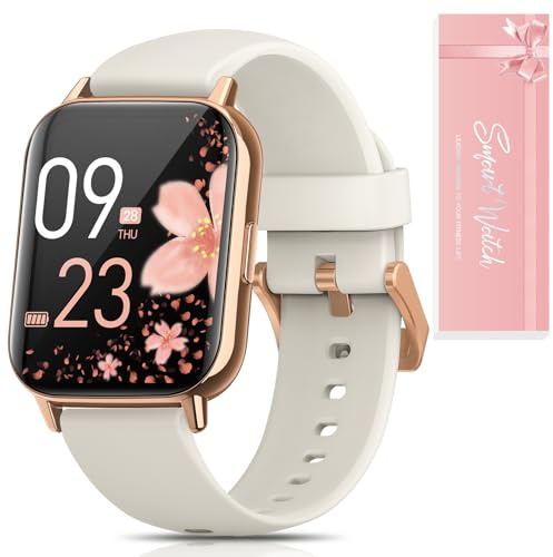 【Geschenkbox】Smartwatch Damen mit Telefonfunktion, 1.83 HD Armbanduhr Herzfrequenz Schlafmonitor Menstruationszyklus SpO2, IP68 Smart Watch mit 113+ Sportmodi Schrittzähler für iOS Android Grau