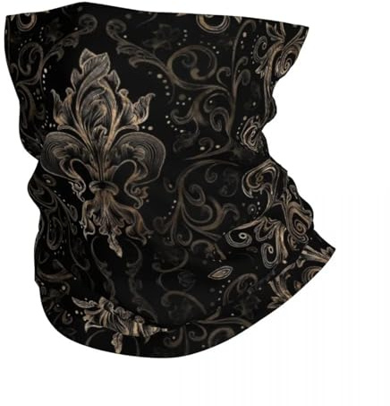 GTTDFASJ Bandanas Multifonctionnels Fleur-de-lis Bandana Couverture du Cou Imprimé Fleur De Lys Fleur de Lys Symbole Wrap Écharpe Multi-usage Bandeau de Randonnée Unisexe Adulte